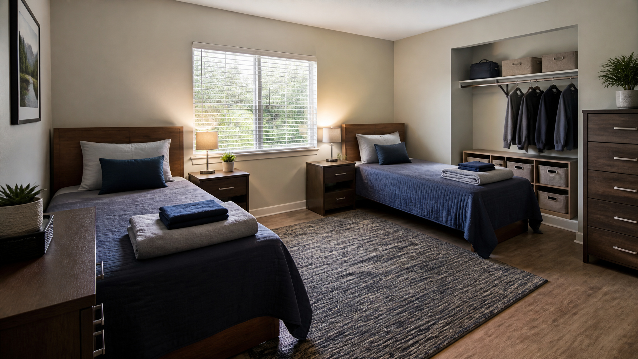 private or shared bedrooms